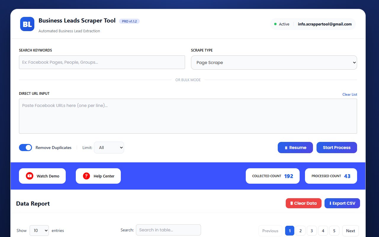 Business Leads Scraper Tool – Extract Leads from Social Search - 截图 4