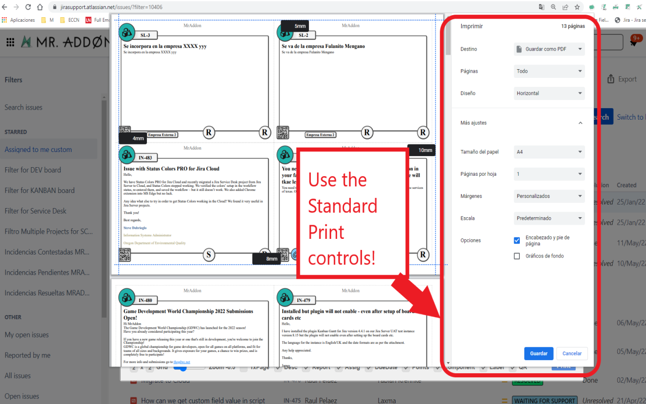 QR Issue Card Printer PRO for JIRA Cloud - 截图 2