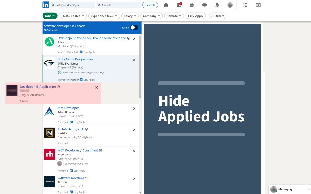 Hide Applied Jobs LinkedIn - 截图 2