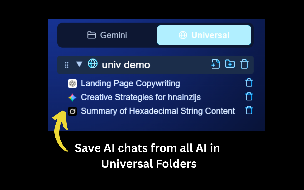 Gemini with Folders, Prompts, Foldermate for Gemini, Chatgpt, Grok - 截图 5