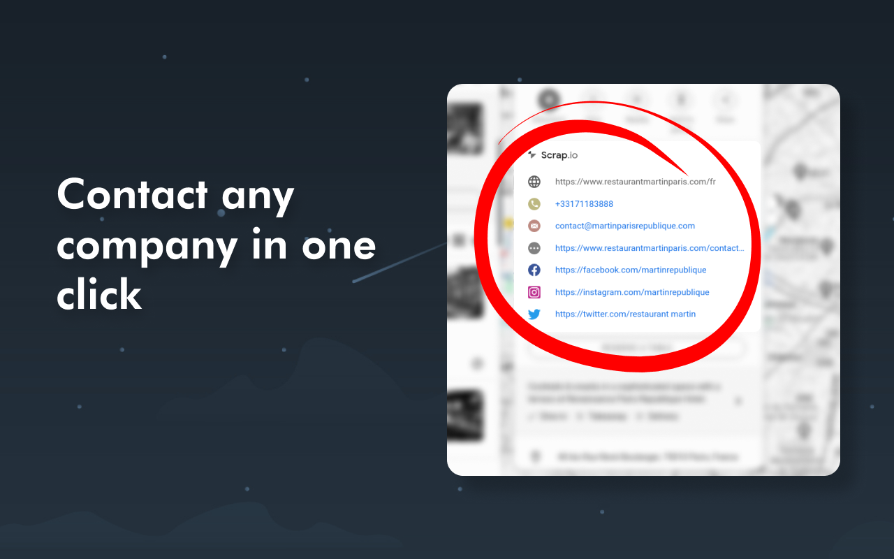 Emails on Google Maps for free - Scrap.io Maps Connect - 截图 3