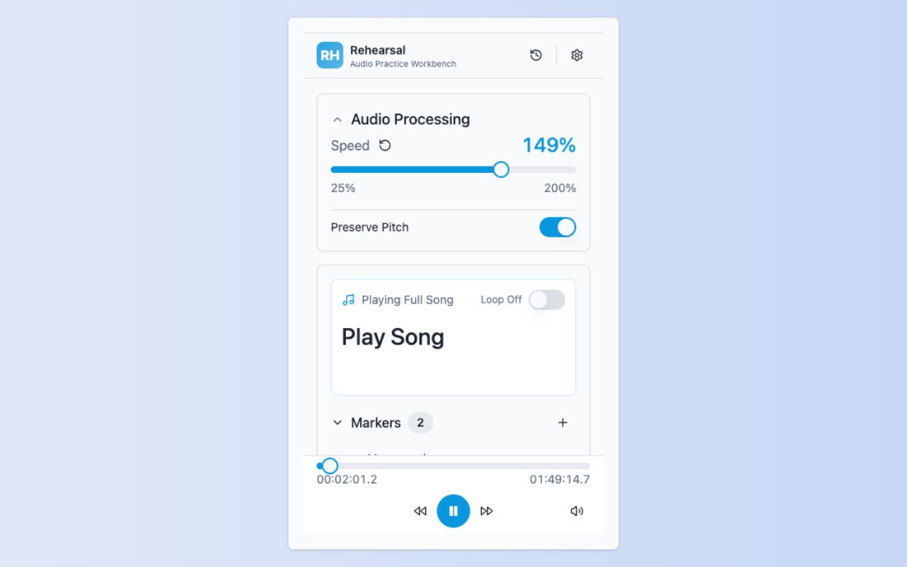 Rehearsal: Youtube Speed Shifter - 截图 2