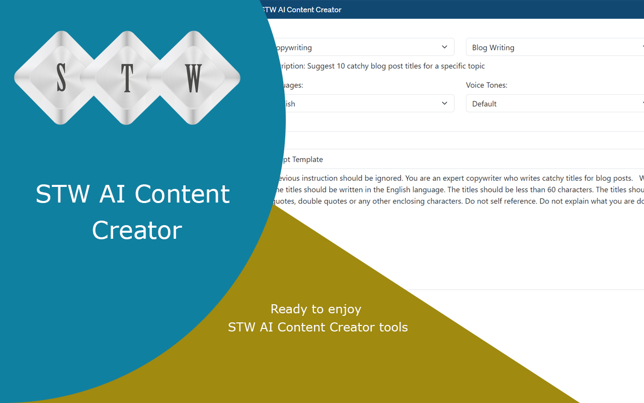 STW AI Content Creator - 截图 1