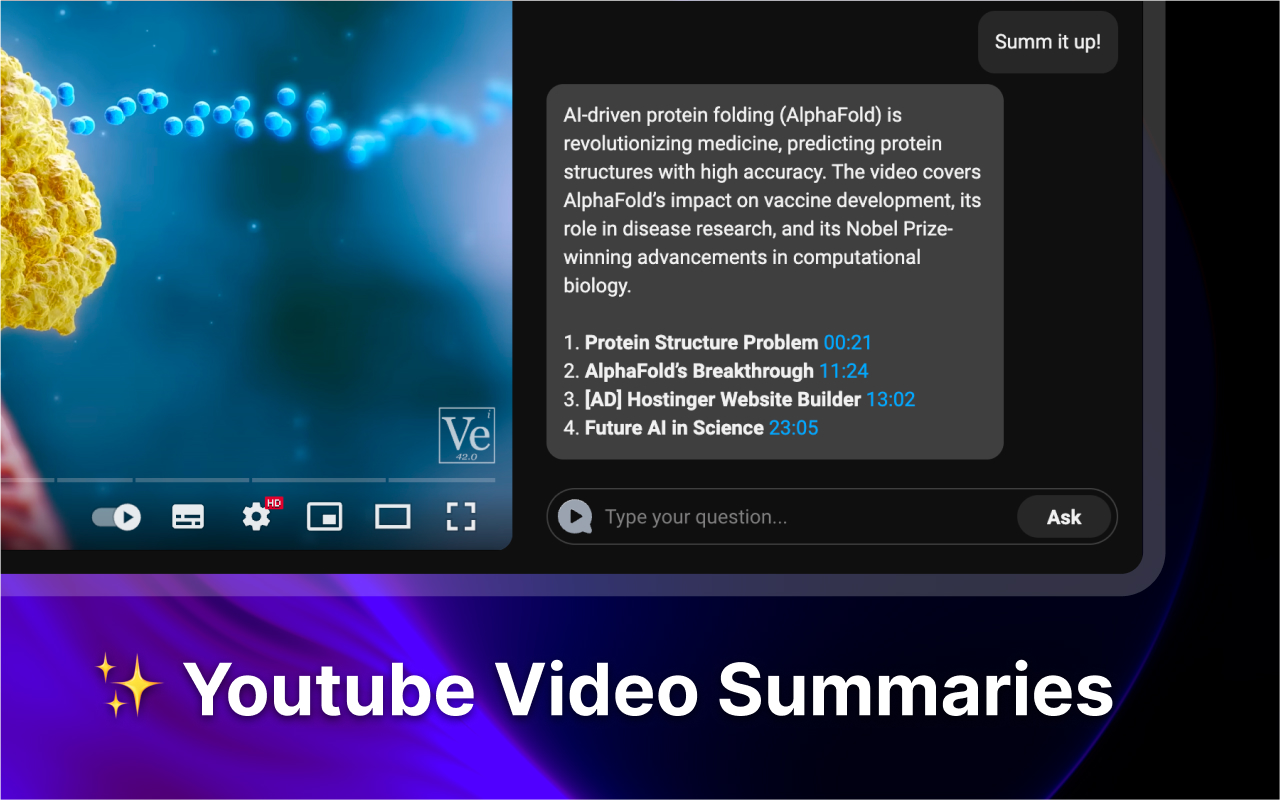 YouTube Video Summary & AI Chat - Summd - 截图 3