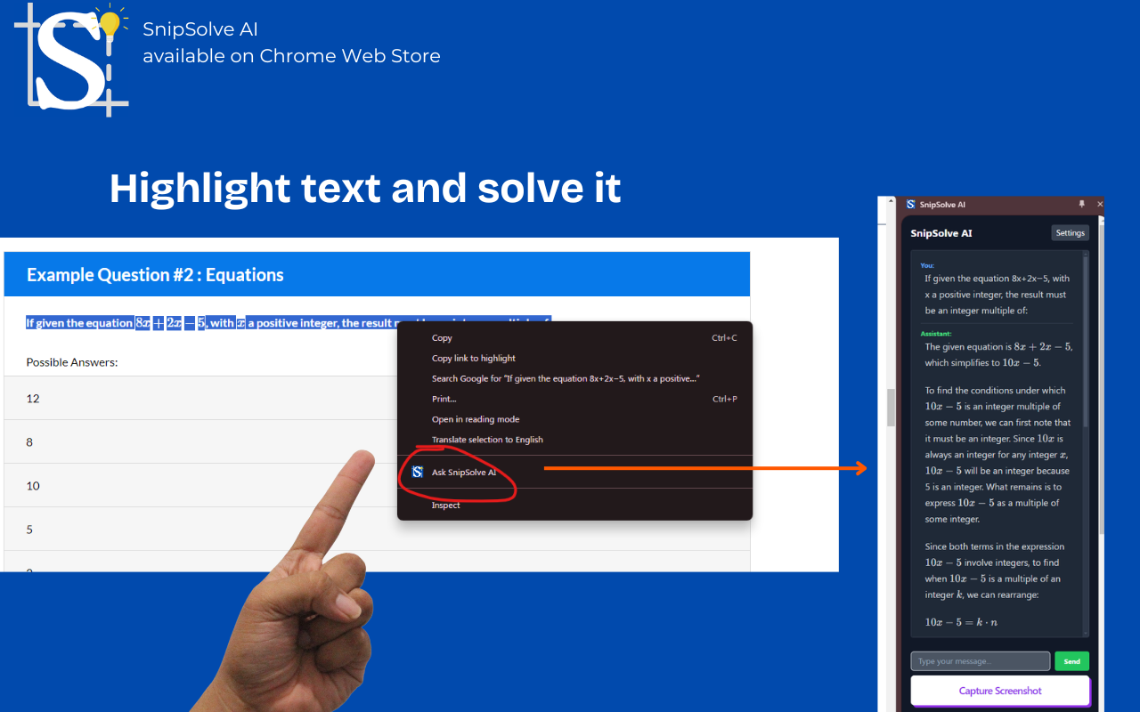 SnipSolve AI - Screenshot questions & solve math quiz with GPT-5 - 截图 2