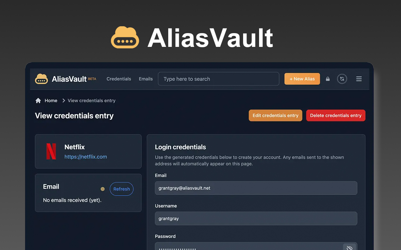 AliasVault - 截图 3