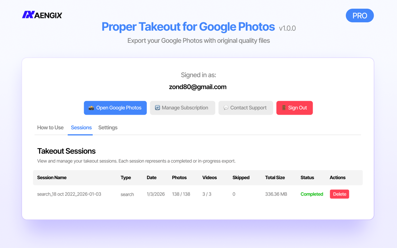 Proper Takeout - Backup Google Photos - 截图 2