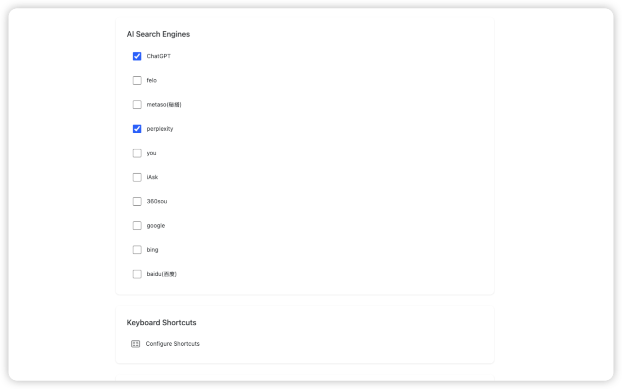 OneSearch: Bookmark & Multi-AI Searcher - 截图 5