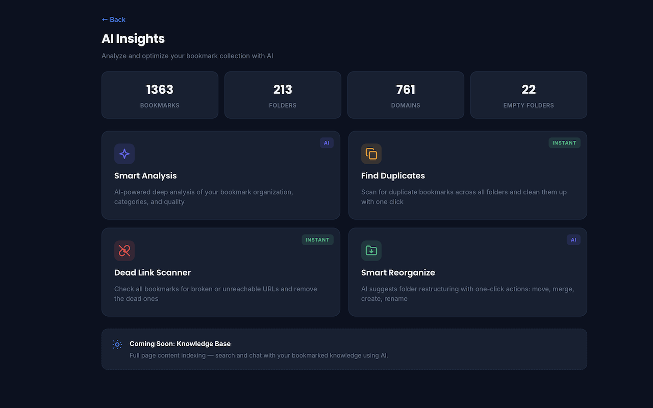 Bookmark Dashboard - AI Powered - 截图 2
