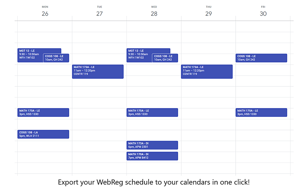 Calendarize WebReg - 截图 1
