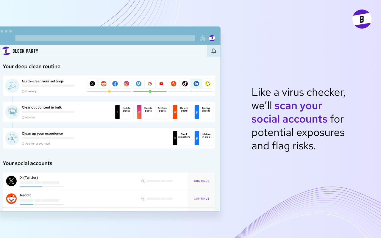 Block Party — Deep clean your social media - 截图 3