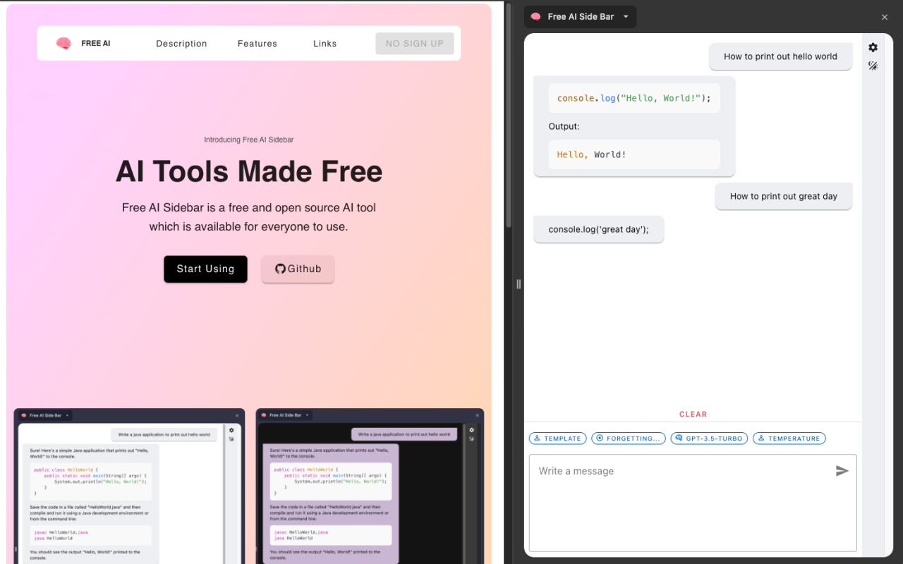 Free AI Side Bar - 截图 3