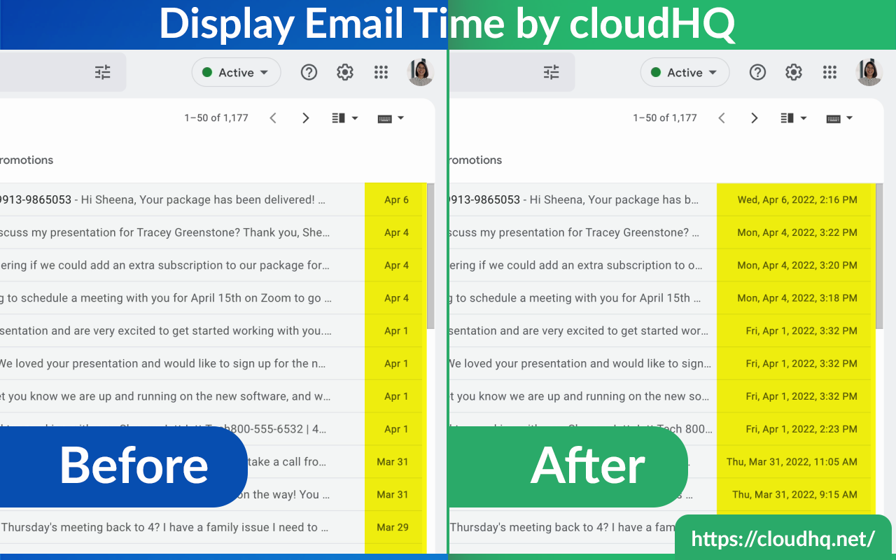 Display Email Time by cloudHQ - 截图 3