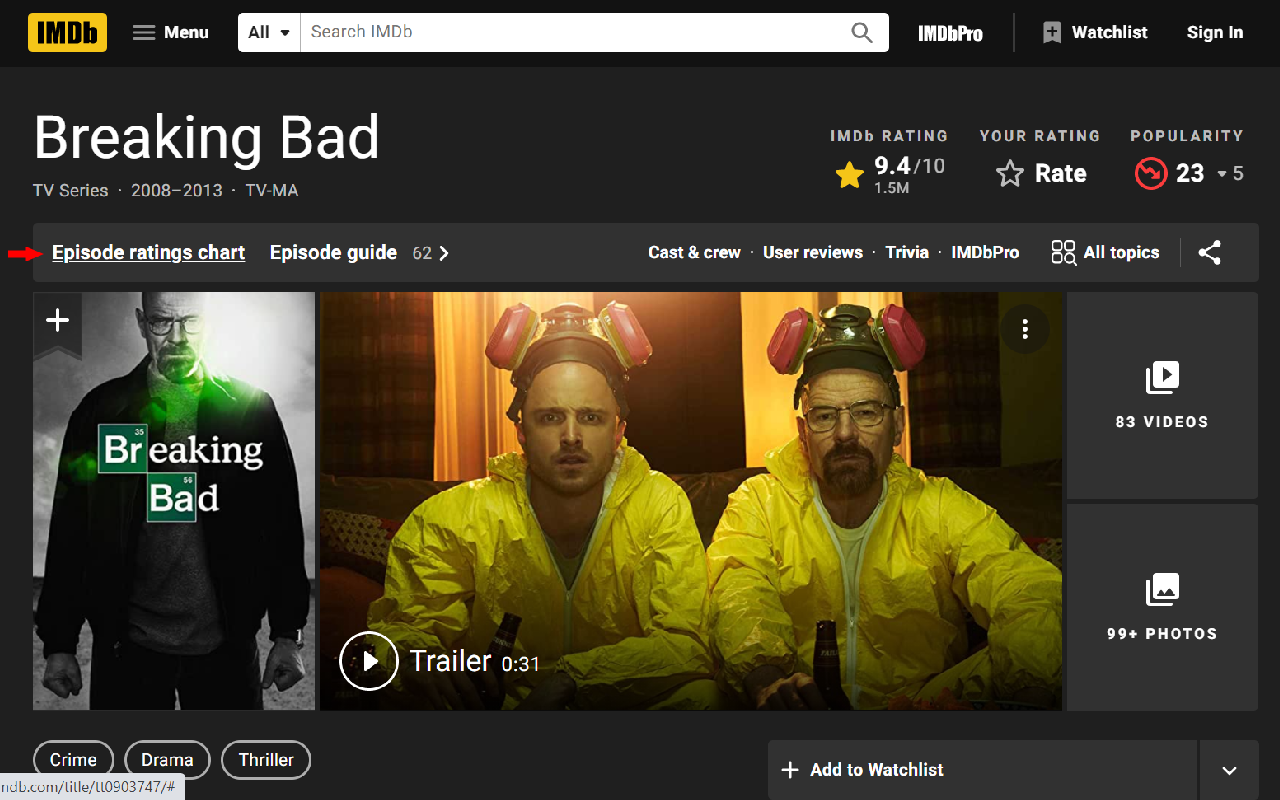 IMDb TV Series Chart - 截图 2