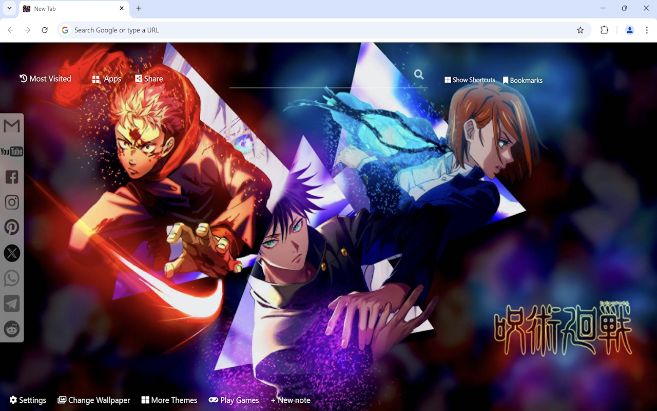 Jujutsu Kaisen Anime Wallpaper HD New Tab - 截图 2
