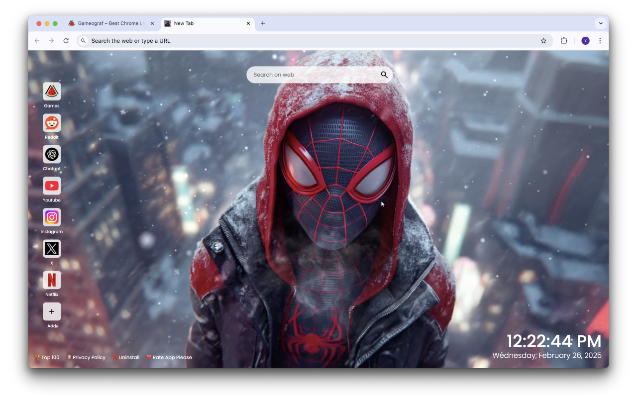 Ender Miles Morales Snow Time Live Spiderman Wallpaper - 截图 2
