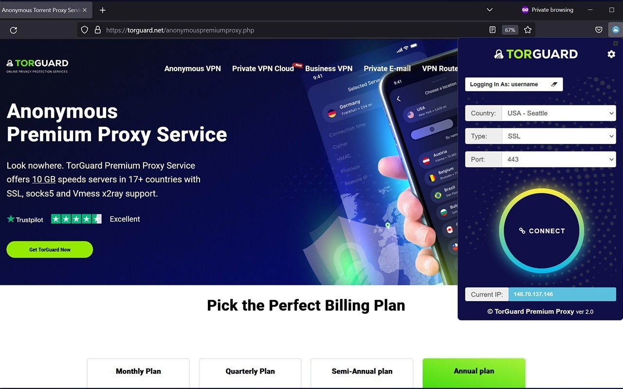 TorGuard Premium Proxy Extension - 截图 1