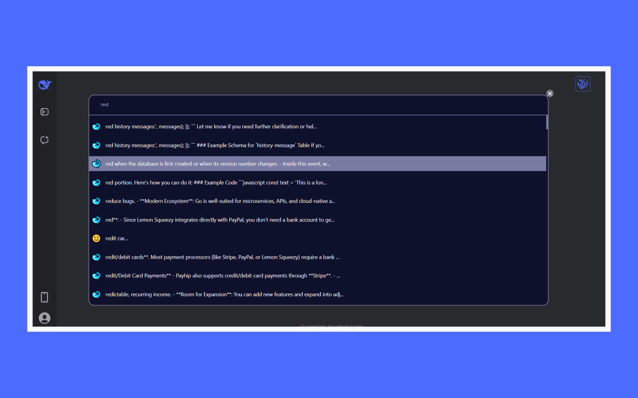 DeepSeek Conversations History Search - 截图 3
