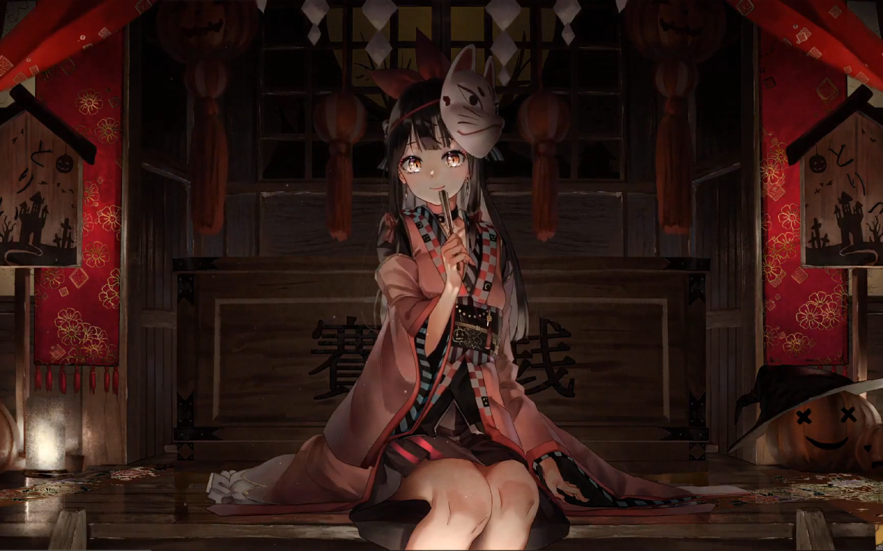 Halloween Cute Anime Girl Live Wallpaper - 截图 2