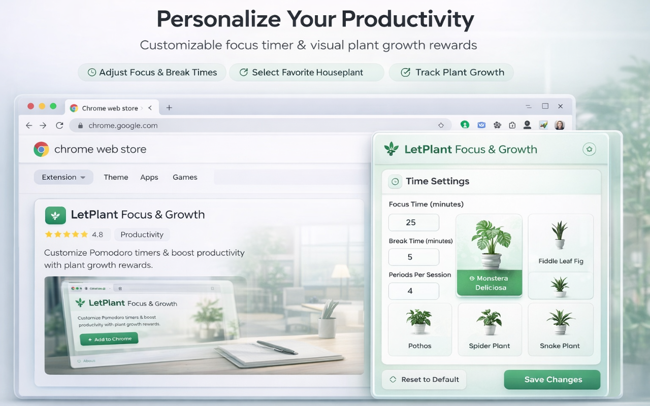 LetPlant GreenFocus Pomodoro Timer - 截图 2