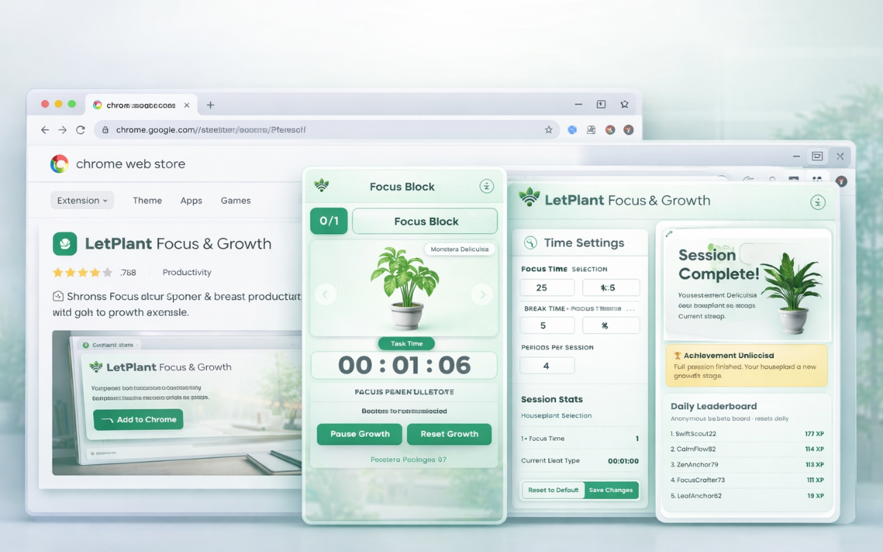 LetPlant GreenFocus Pomodoro Timer - 截图 3