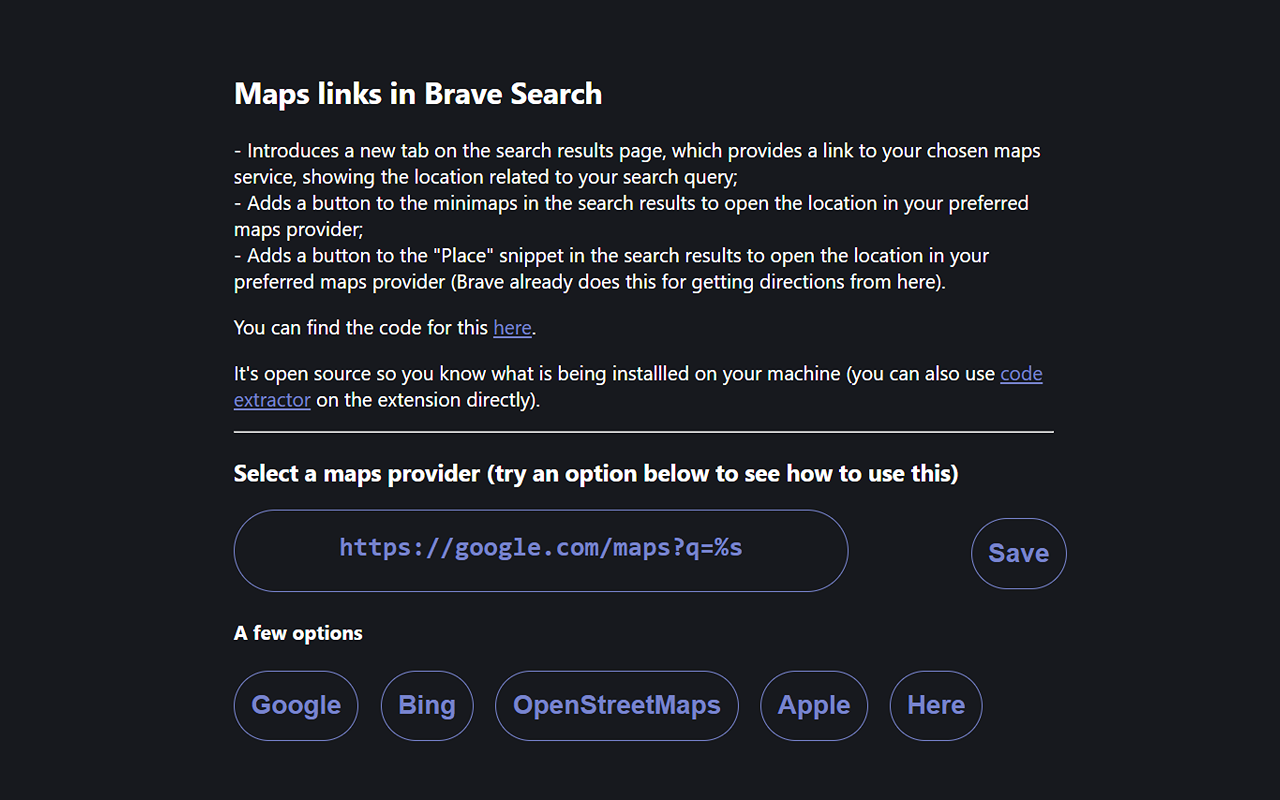 Maps links in Brave Search - 截图 2