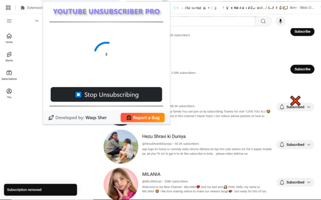 YouTube Bulk Unsubscribe Pro - 截图 2