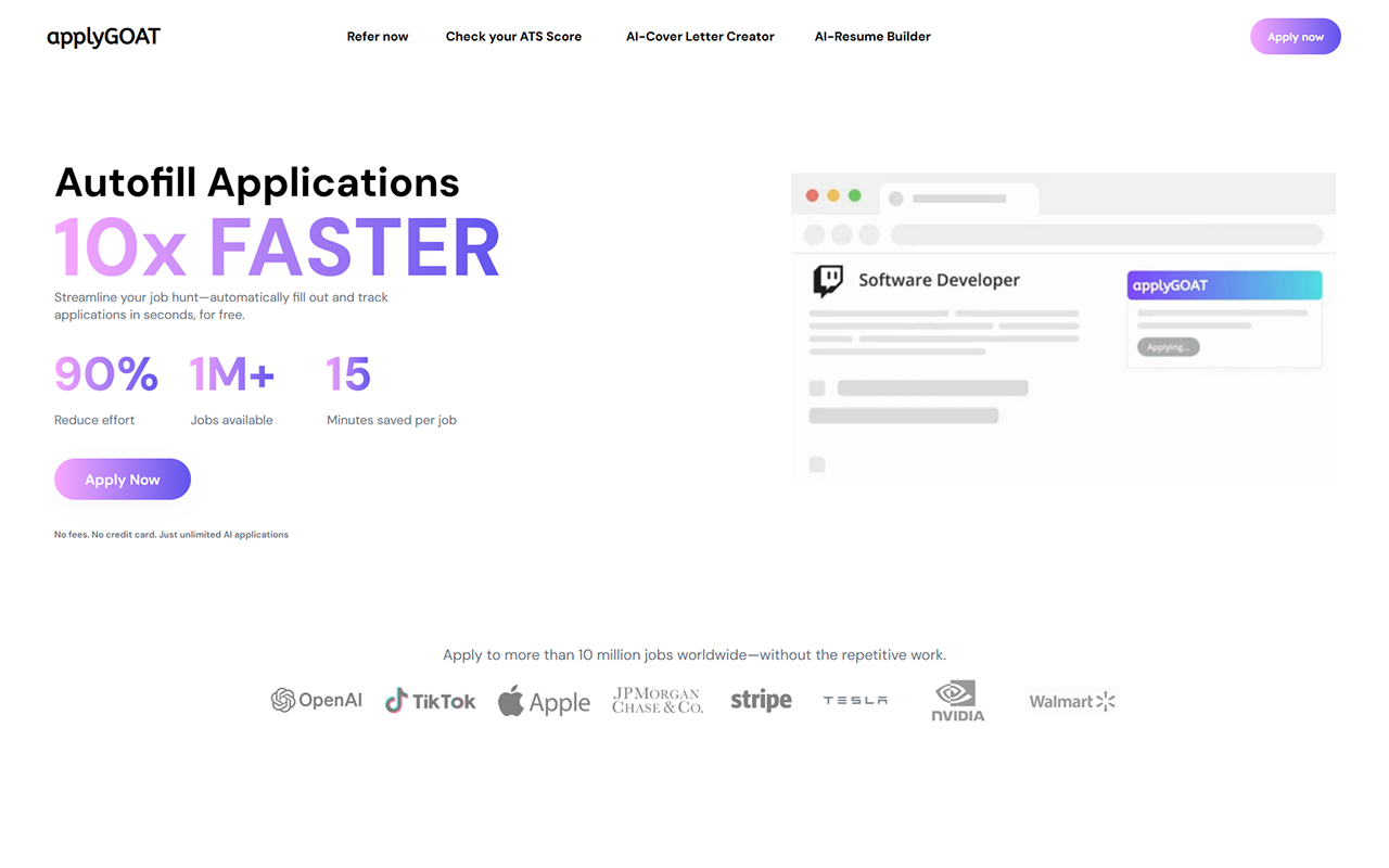 Autofill, job tracker - applyGOAT - 截图 2