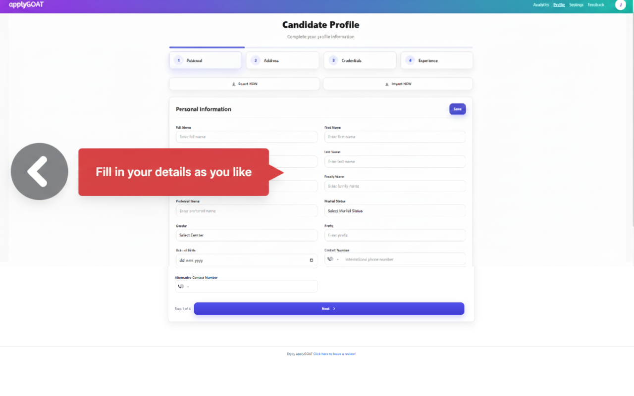 Autofill, job tracker - applyGOAT - 截图 3