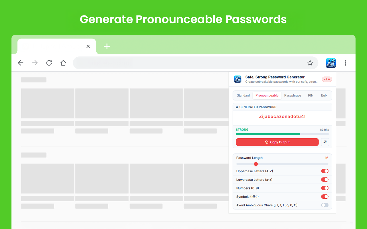 Safe, Strong Password Generator - 截图 1