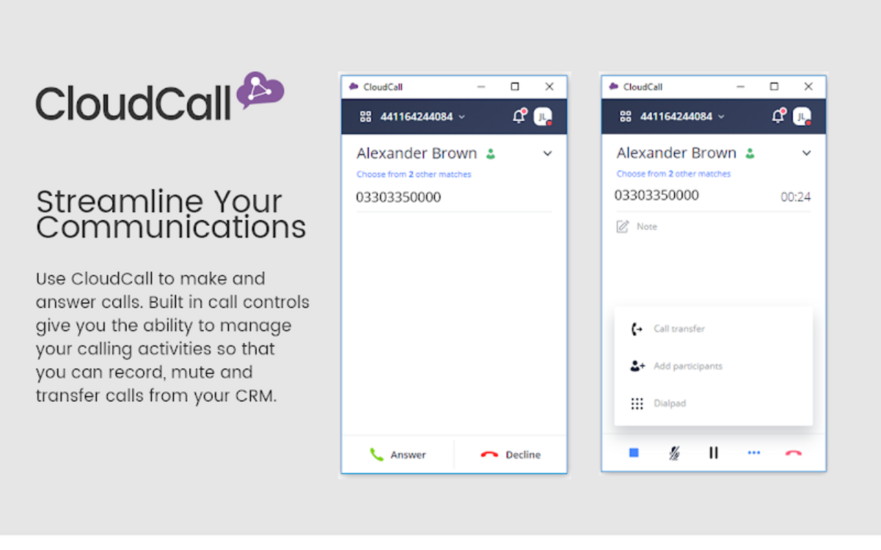 CloudCall Unified Communications for CRM - v3 Prelaunch - 截图 3