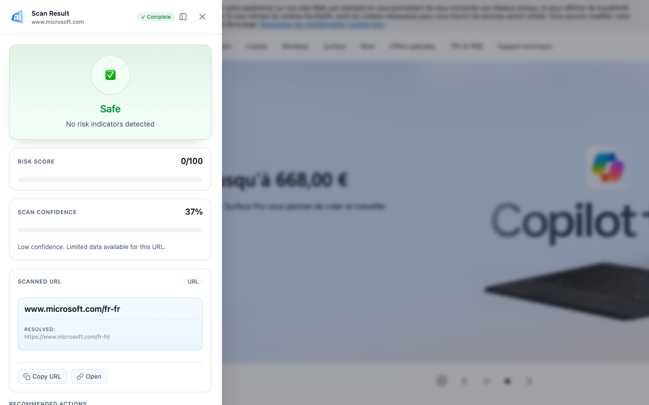 UncovAI | Deepfake Detector, AI-Generated Text & Image Scan, Phishing URLs - 截图 1