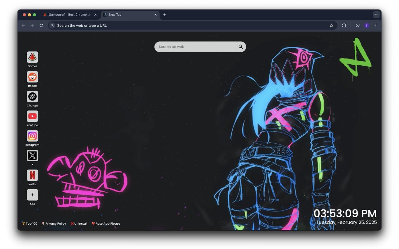 Jinx Neon Graffiti Live Wallpaper - 截图 5