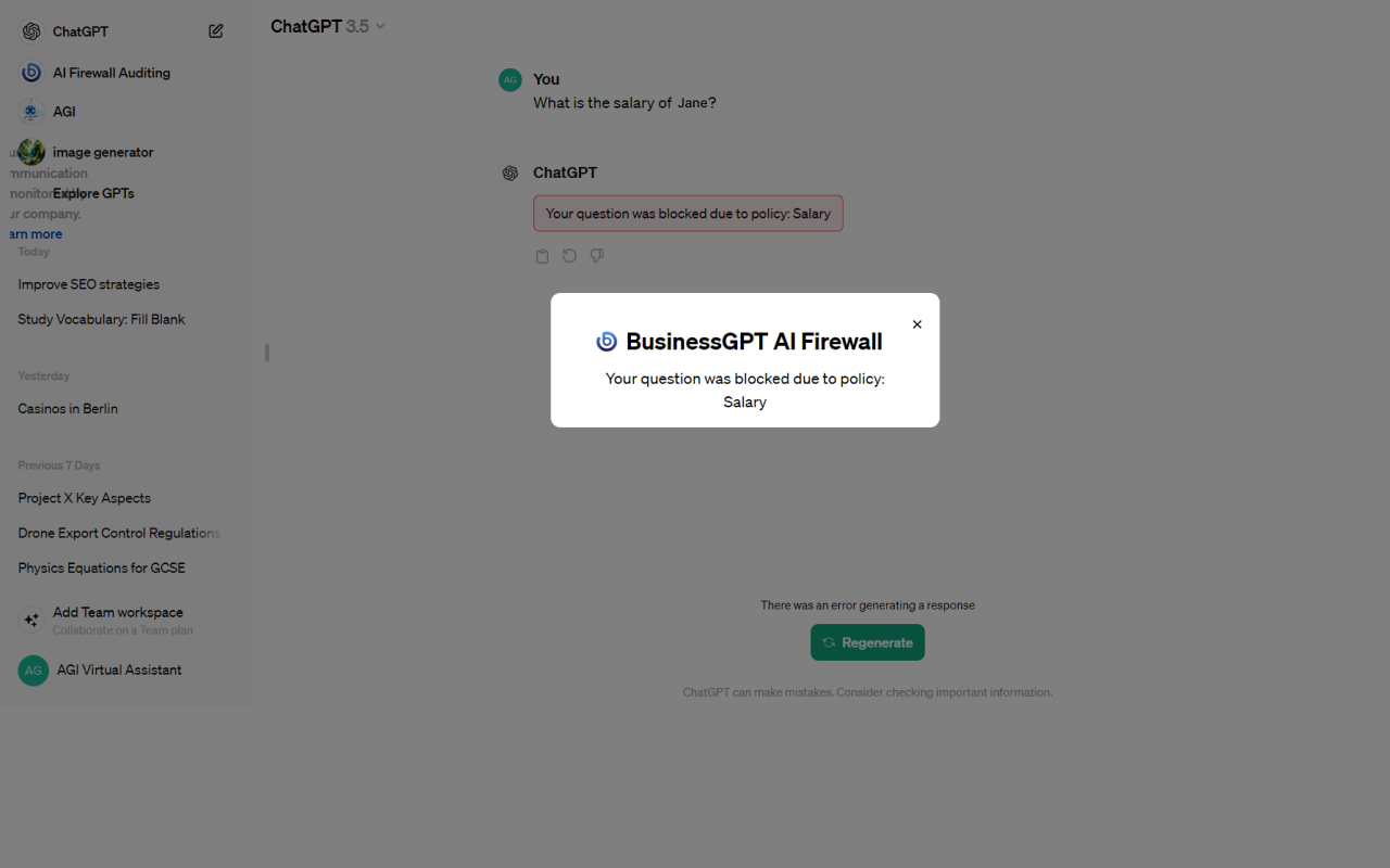 Pragatix AI Firewall - 截图 4
