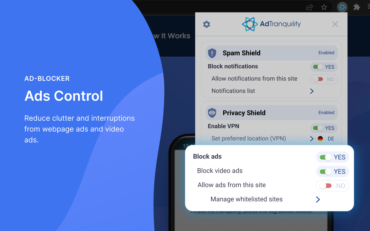 AdTranquility Adblocker,  & Spam Blocker - 截图 4