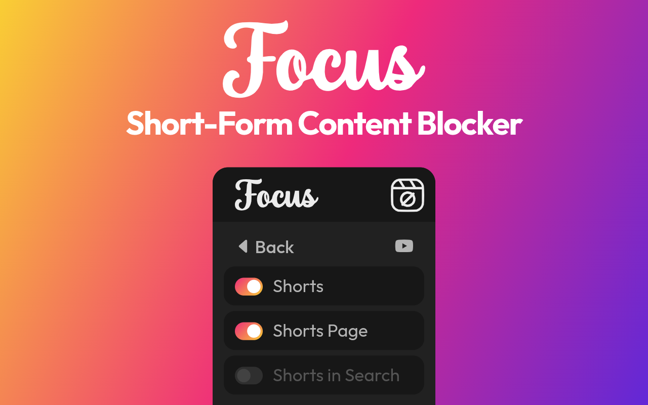 Focus - 移除 Shorts 和 Reels - 截图 2