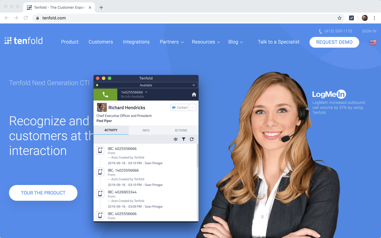 Tenfold Click To Dial Extension - 截图 1