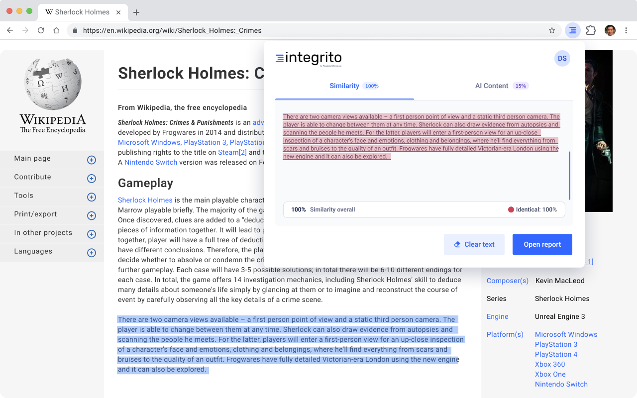 Integrito — Analyze Text, Check Plagiarism&AI - 截图 5