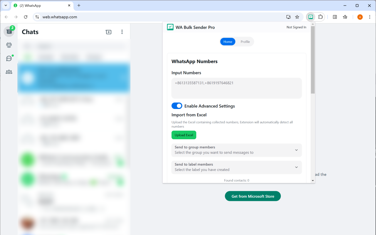 WA Bulk Sender Pro - 截图 1