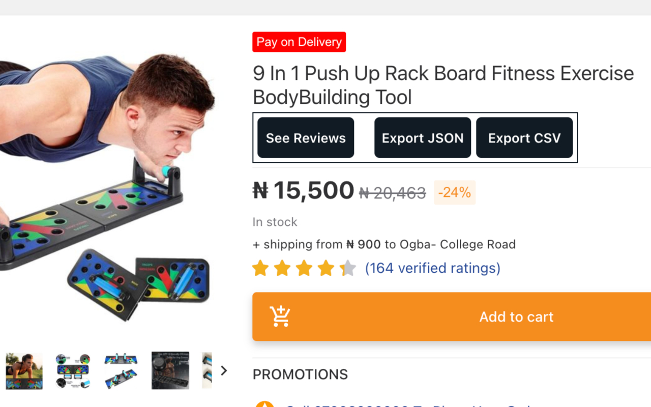 Jumia Reviews Extractor For Chrome - 截图 2