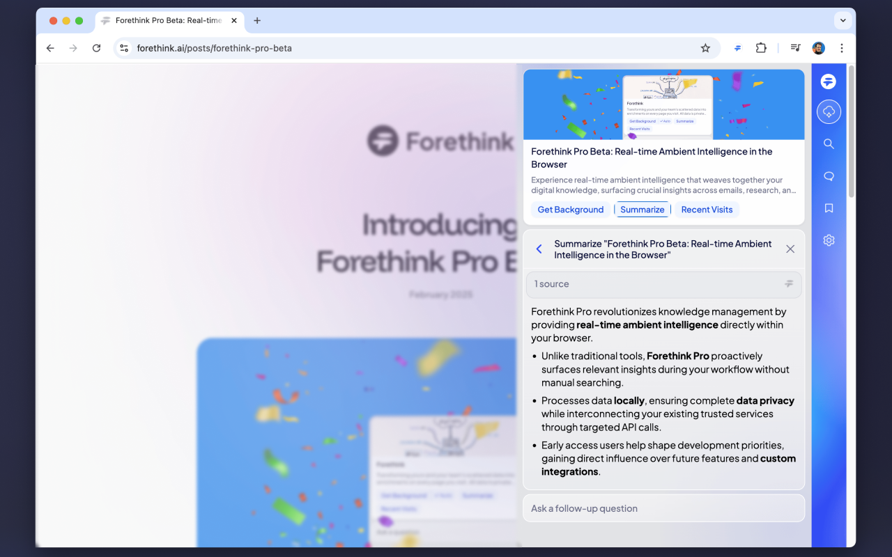 Forethink - Hyper-personalized AI Agent - 截图 5