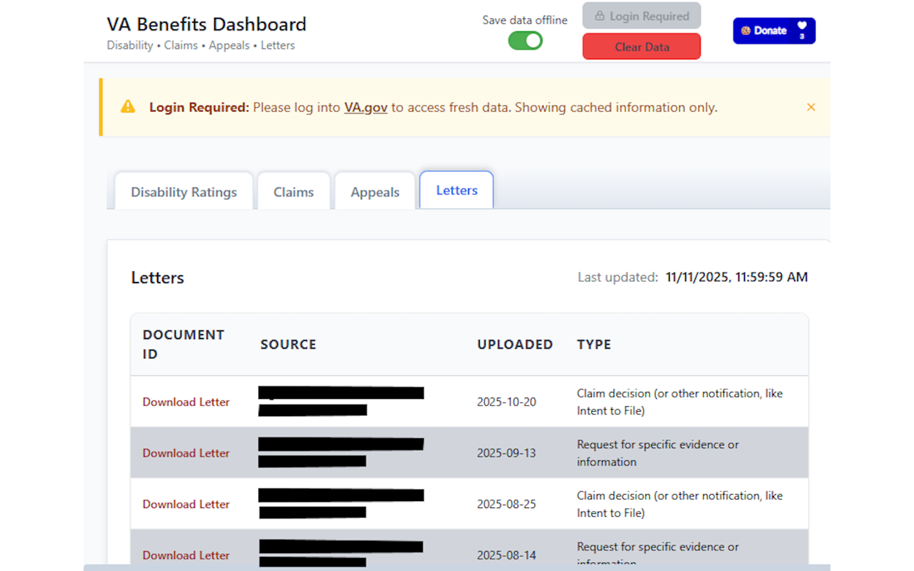 VA Benefits Dashboard - 截图 2