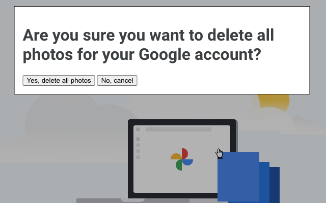 Delete All Google Photos Chrome Extension - 截图 1