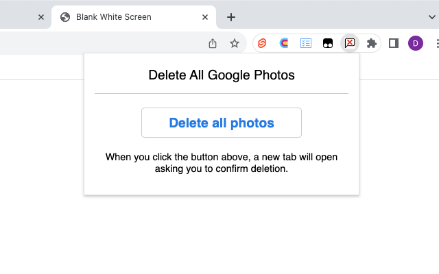 Delete All Google Photos Chrome Extension - 截图 2