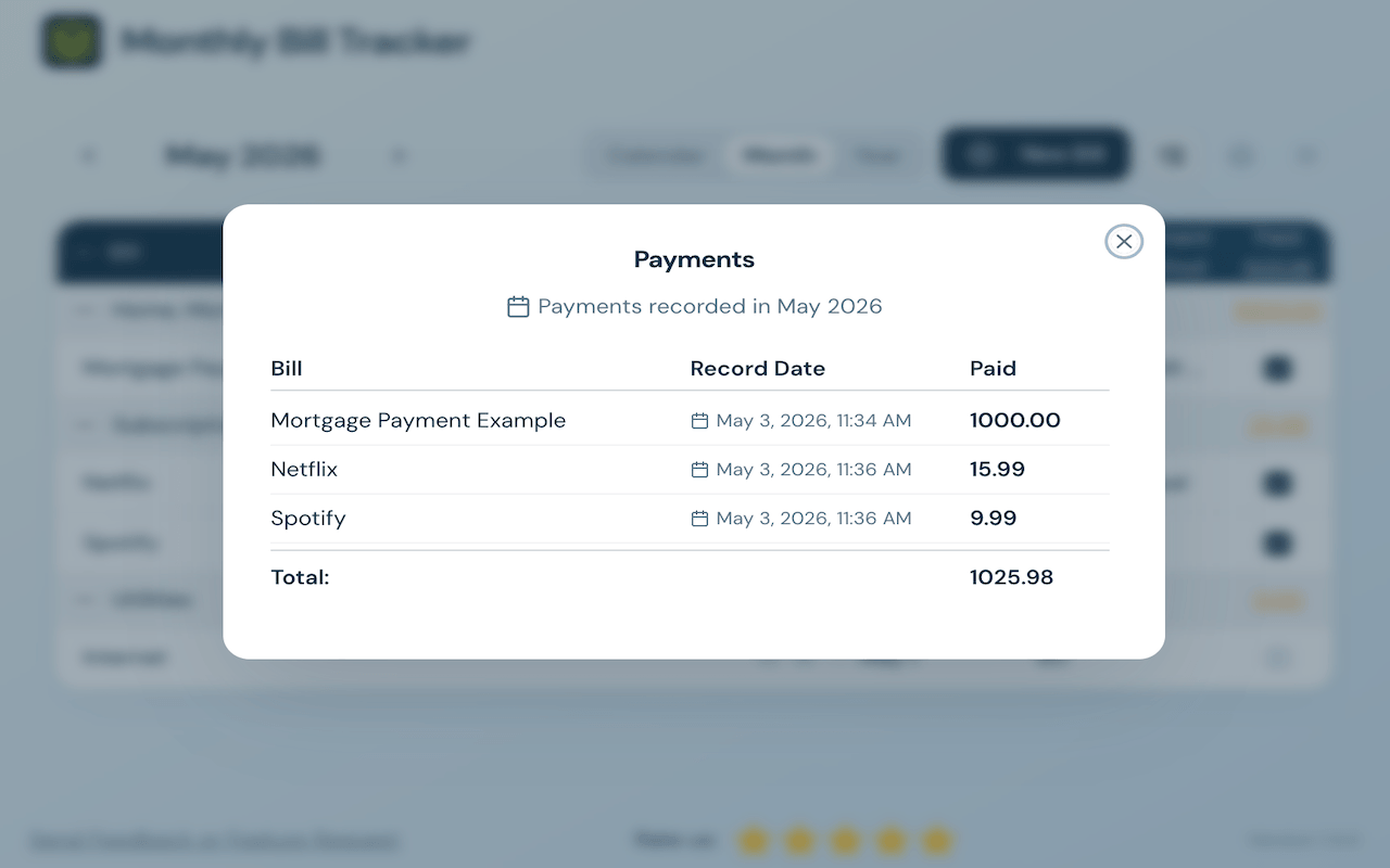 每月账单追踪器 - Monthly Bill Tracker - 截图 2