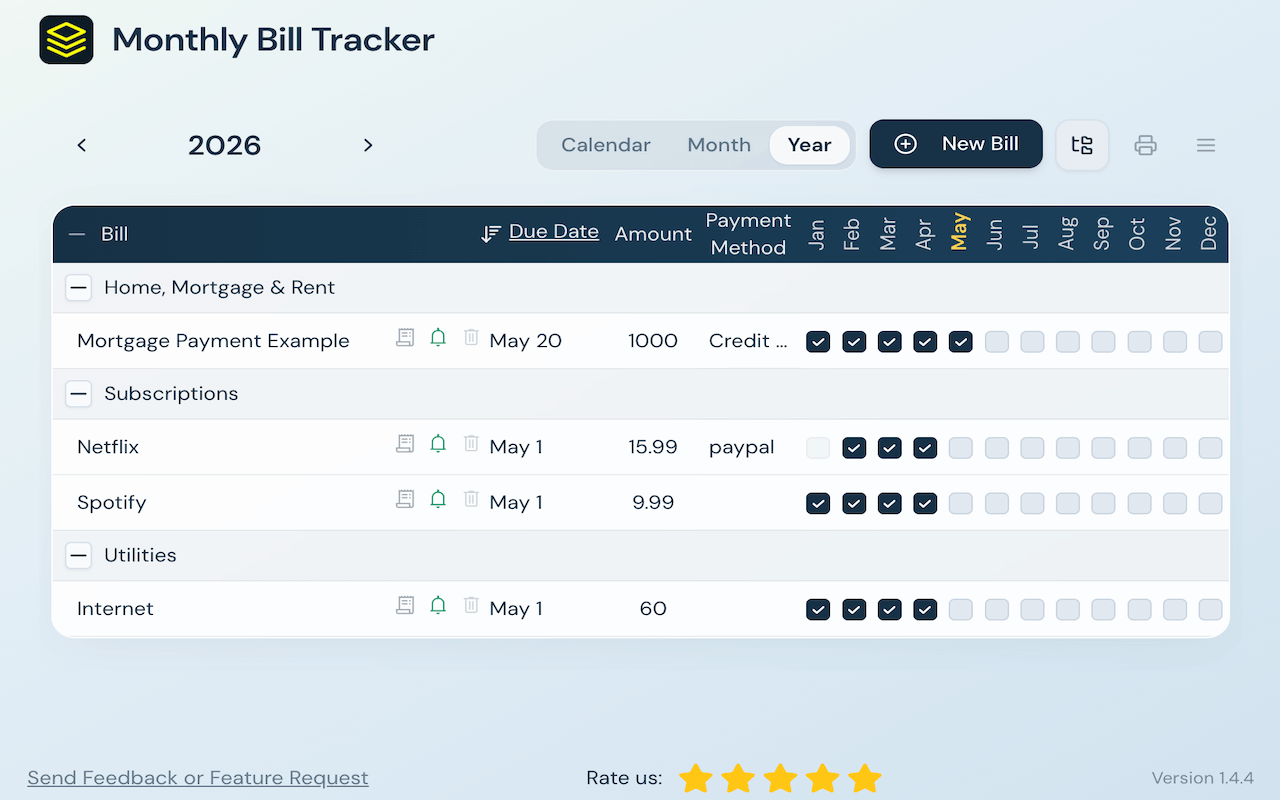 每月账单追踪器 - Monthly Bill Tracker - 截图 3