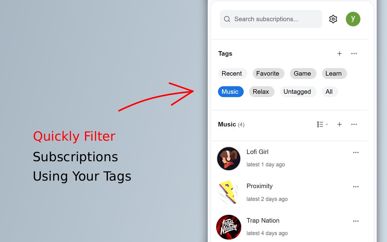 TagTube - A Subscription Manager - 截图 3
