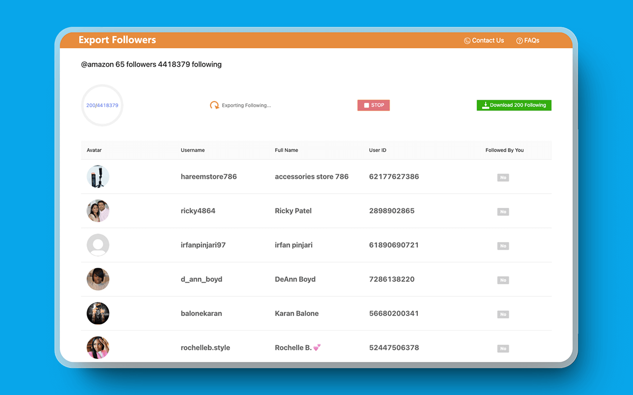 IGExport - Export Ins Followers free - 截图 2