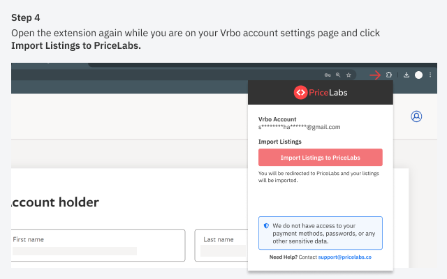 PriceLabs - VRBO Reconnection extension - 截图 5