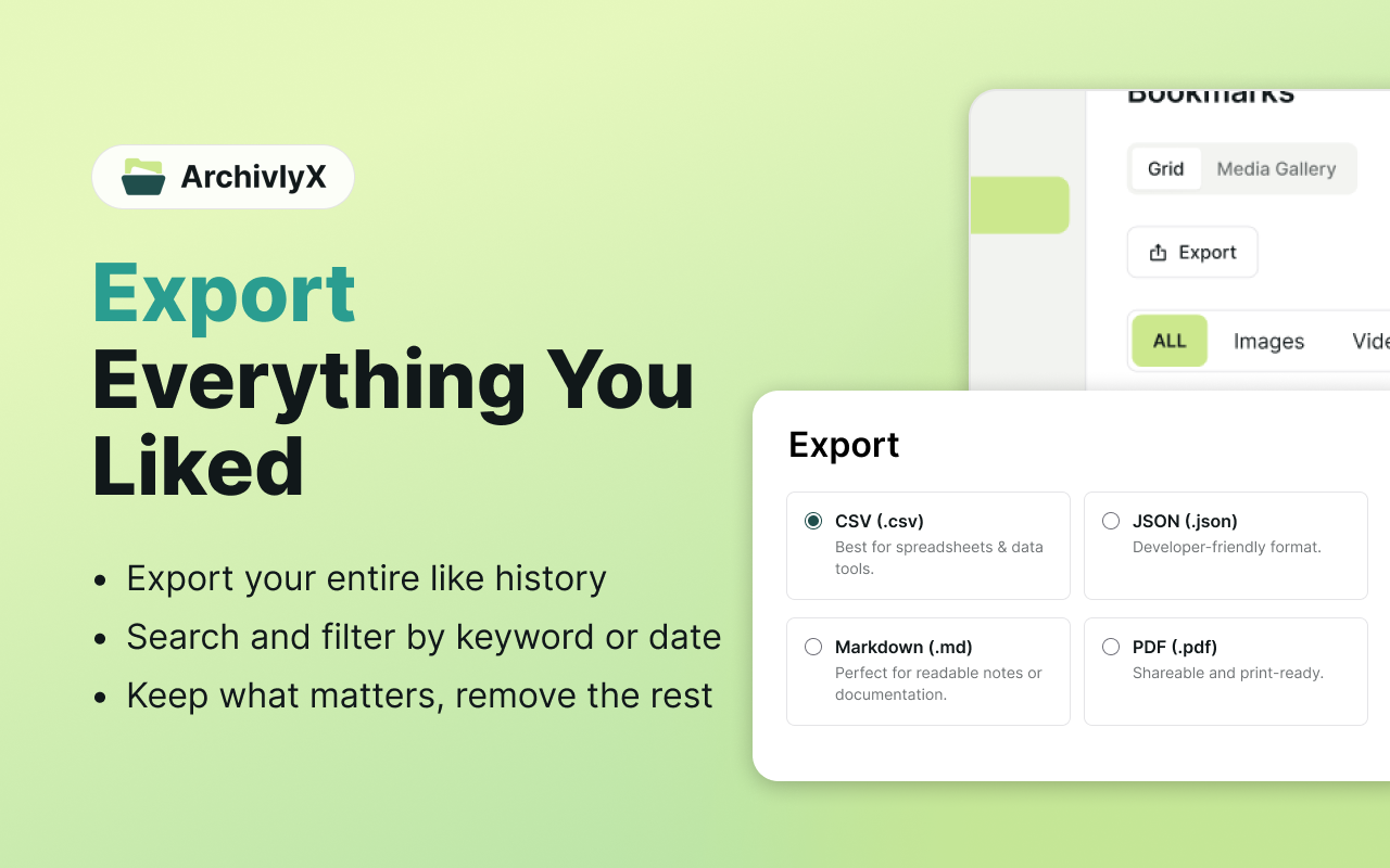 ArchivlyX – Manage & Export Your Twitter Data - 截图 3